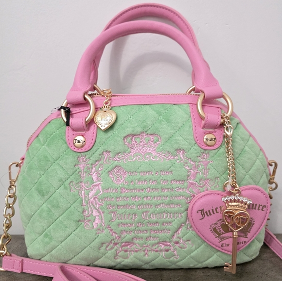 Juicy Couture Handbags - Viral Juicy Couture Fairy Tale Crossbody Retro Green Pink Bag
